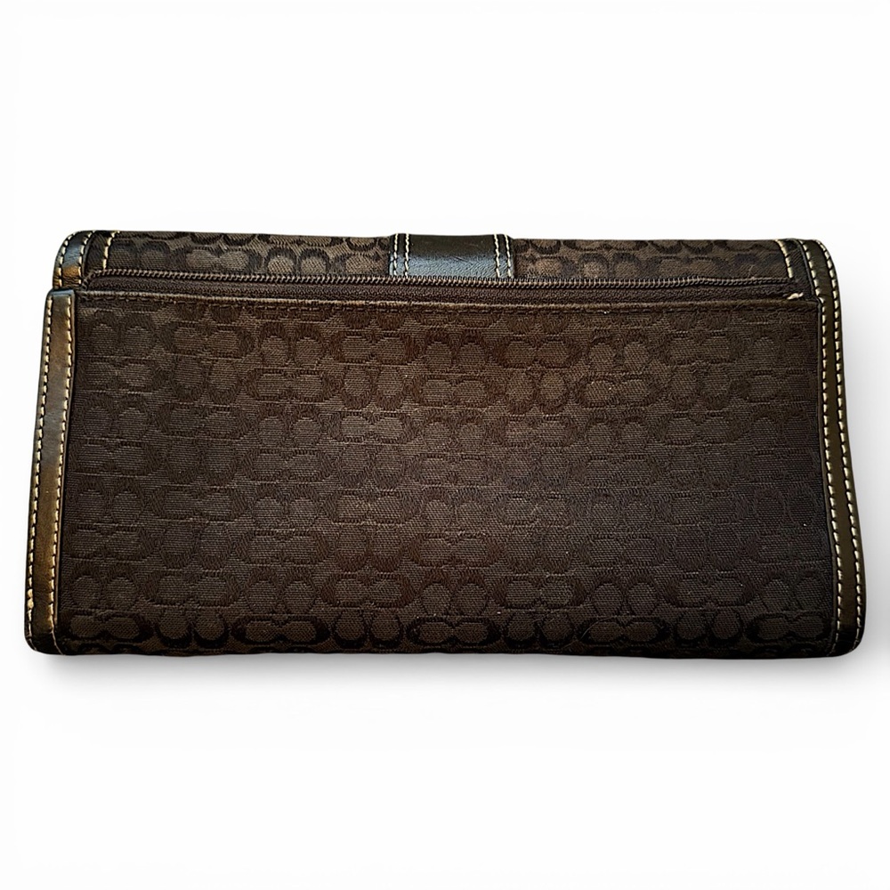 Coach Signature Vintage Canvas Tri-Fold Buckle Wallet | Y2K - Picture 2 of 5